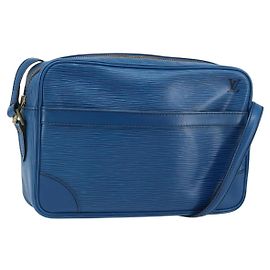 LOUIS VUITTON Borsa a Spalla Epi Trocadero 27 Blu M52315 LV Auth ep13452