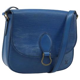 LOUIS VUITTON Epi Saint Cloud GM Schultertasche Toledo Blau M52195 LV Auth ep13420