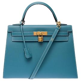 Hermès Borsa HERMES Kelly 32 in Pelle Blu - 103329