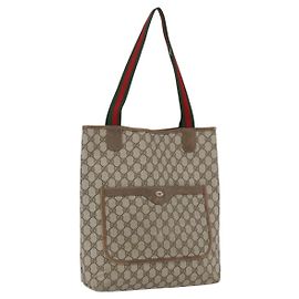 Borsa tote in PVC beige GG Supreme Web Sherry Line 39 02 003 Auth 173103 di GUCCI