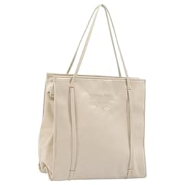 PRADA Borsa a Mano Satin Argento Metallico beige Auth 166888