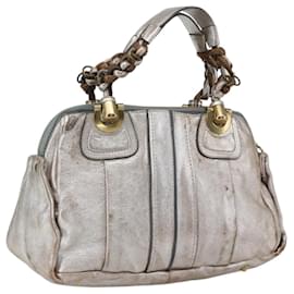 Chloé Borsa a mano Chloe in pelle argento oro Auth 173521