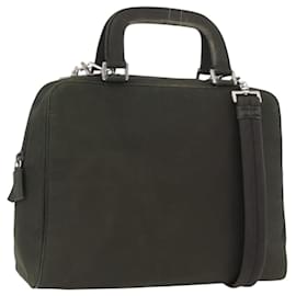 PRADA Borsa a Mano Nylon 2way Kaki Argento Auth bs33285