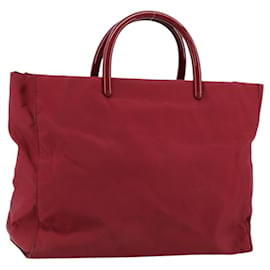 PRADA Borsa a mano in nylon rosso argento autentica 172162