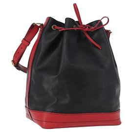 LOUIS VUITTON Borsa a Spalla Epi Noe Bicolore Nero Rosso M44017 LV Auth 173211