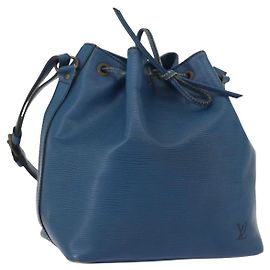 LOUIS VUITTON Borsa a Spalla Petit Noé Epi Blu M44105 LV Auth 168162