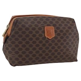 Céline CELINE Macadam Canvas Tasche aus PVC-Leder in Braun Gold Auth fm5108