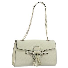GUCCI GG Tela Guccissima Borsa a Catena Horsebit 295402 Auth ep13311