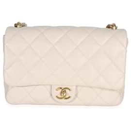 Borsa grande Funky Town in pelle di agnello trapuntata beige di Chanel