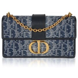 Bolsa de corrente East West 30 Montaigne em denim oblíquo azul Christian Dior