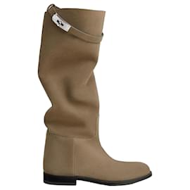 Hermès Jumping Wildlederstiefel beige