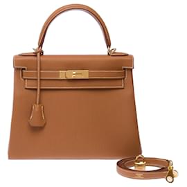 Hermès Bolso HERMES Kelly 28 en Cuero Dorado - 103350