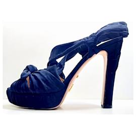Prada schwarze Organza-High Heels mit Schleife