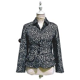 Purificacion Garcia Jacke Leopardenmuster Blau und Schwarz