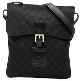 LOEWE Borsa a tracolla in tela nera con anagramma