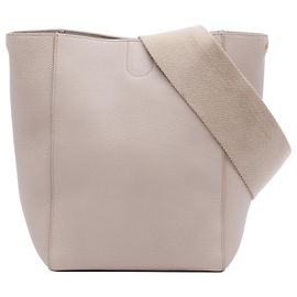 Céline Borsa a secchiello Sangle in pelle di vitello morbida e granulosa Celine marrone piccola