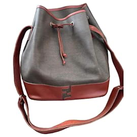 Borsa a secchiello Fendi Mon Trésor in Tela e Pelle