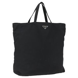 Borsa Tote Prada in nylon nero argento autentica 173530