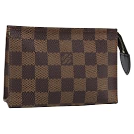 LOUIS VUITTON Poche Toilette 15 Damier Ebene N47548 Auth LV 172588V