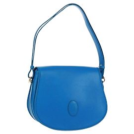 CARTIER Must Line Borsa a Spalla in Pelle Blu Oro Auth 168927V