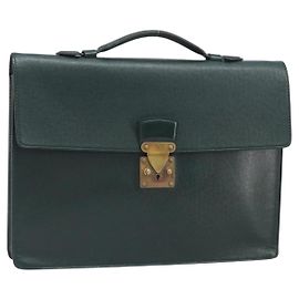 LOUIS VUITTON Cartella Kourad in Taiga Borsa da lavoro Épicea T16786 LV Auth bs33013