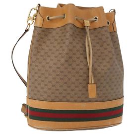 Borsa Sherry Line in PVC Beige Micro GG Supreme Web di GUCCI 001 58 4793 Auth BA10427