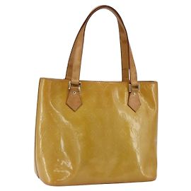 LOUIS VUITTON Monogram Vernis Houston Hand Bag Beige M91004 LV Auth ka2468