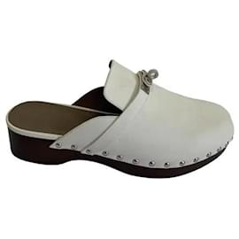 Zoccoli Carlotta Hermès in pelle bianca