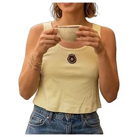 Crop top Sonia Rykiel verde chiaro in cotone