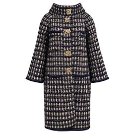 Abrigo de tweed metálico dorado multicolor Chanel 11A Paris-Byzance FR 44