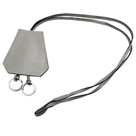 Hermes Gray Leather Clochette - Hermès