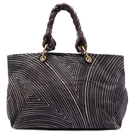 Bolsa Cabat em lona estampada marrom Bottega Veneta