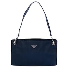 Borsa a Spalla Tessuto Blu Prada