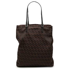 Borsa tote in tela Zucchino marrone Fendi