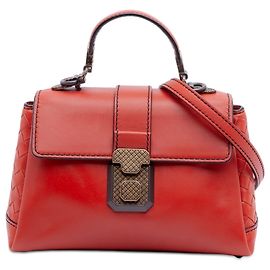 Borsa Bottega Veneta Piazza Mini in Nappa Arancione con Rifinitura Intrecciato
