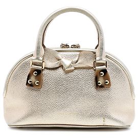 Borsa a mano Burberry Gold in pelle di vitello grana piccola Bloomsbury