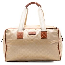 Borsa da viaggio in nylon GG marrone Gucci