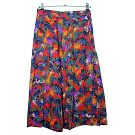 Jupe plissée Saint Laurent Rive Gauche en laine multicolore - Yves Saint Laurent