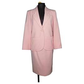 Yves Saint Laurent Rive Gauche Tailleur Jupe Rose Coton
