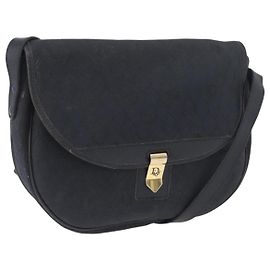 Borsa a spalla in tela a nido d'ape Christian Dior Nero Oro Auth 173474