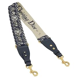 Christian Dior Trotter Canvas Shoulder Strap 36.6"" Navy Auth ep13579