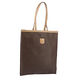 Céline Borsa tote in tela Macadam CELINE in pelle PVC marrone oro Auth ep13444