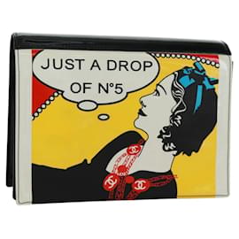 CHANEL Mademoiselle Comic JUST A DROP DE NO.5 Bolsa de Couro Patente CC Auth 171816V