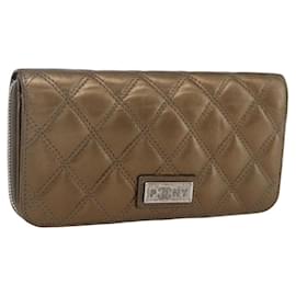 CHANEL Portafoglio Lungo Bicolore Pelle Oro CC Auth LNZ276V