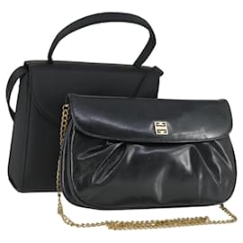 Borsa a mano GIVENCHY in pelle e nylon 2 pezzi nera Auth bs33378 - Givenchy