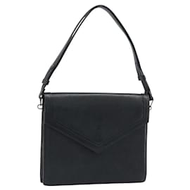 SAINT LAURENT Borsa a mano in pelle nera Auth 166862