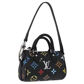 LOUIS VUITTON Portachiavi Micro Speedy Multicolore Nero M02459 LV Auth 168038SM