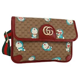 GUCCI GG Supreme Web Sherry Line Marsupio PVC Beige Oro 647817 Auth 173178M - Gucci