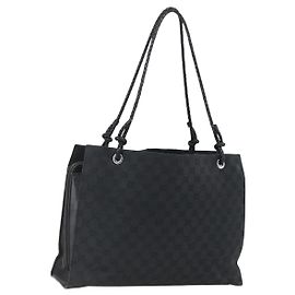 Borsa Tote GG Canvas Gucci Nera 109140 Auth ep13339
