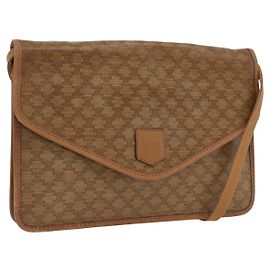 Céline Borsa a Spalla in Tela Macadam CELINE in Pelle PVC Beige Oro Auth 173484